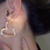 Full Zircon Heart Hoop Earrings
