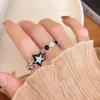 Star Cat's Eye Open Ring Set
