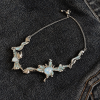Y2K Blue Opal Liquid Metal Bracelet