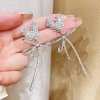 Super Sparkling Heart Ribbon Earrings