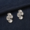 Matte Silver Abstract Curve Earrings