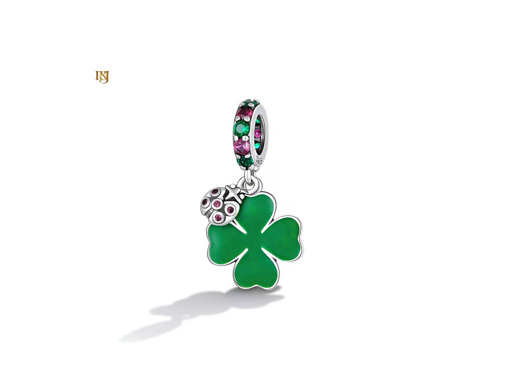 pandjjewellery stribrny visaci privesek ctyrlistek SB97