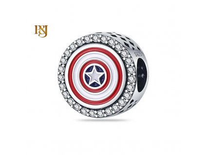 pandjjewellery stribrny privesek stit kapitan amerika SBA12