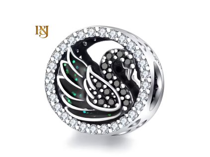 Stříbrný přívěsek Černá labuť elegance SB197