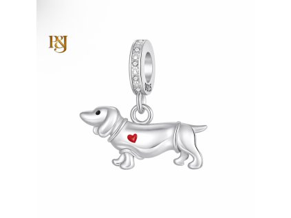 Stříbrný visací přívěsek Věrný jezevčík SB204