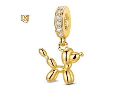 Zlatý visací přívěsek Balonkový pejsek SB212