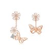 pandjjewellery stribrne pozlacene nausnice kvetinova asymetrie SE54