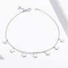 Stříbrný náramek na nohu Hvězdičky 2