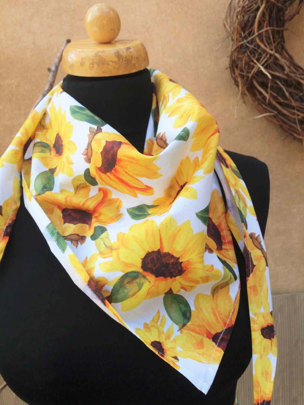 Bavlněný šátek - slunečnice