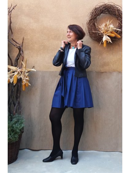 Krátká sukně zavinovací - jasně modrá