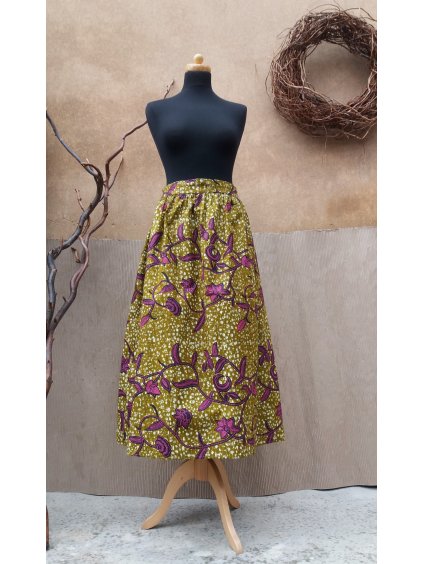 Africká sukně - růžové květy