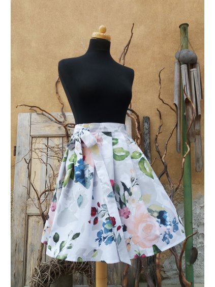 Krátká zavinovací  sukně -  akvarel