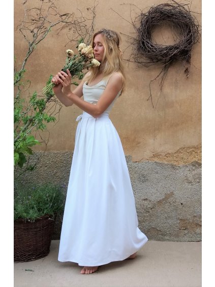 Elegantní bílá sukně - může být i svatební