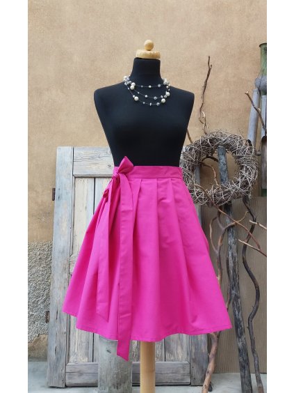 Krátká zavinovací sukně - magenta