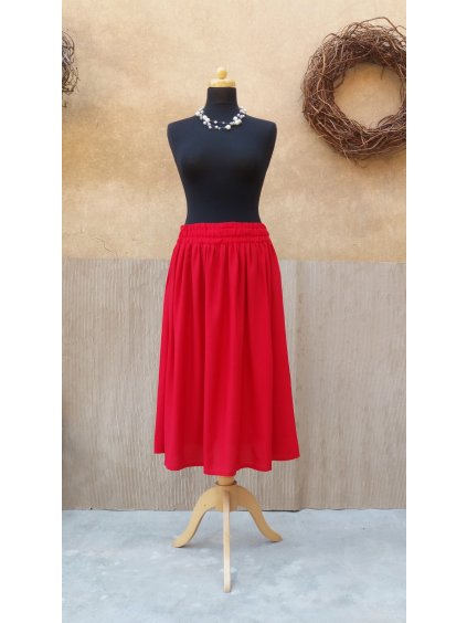 Heboučká midi sukne - viskoza