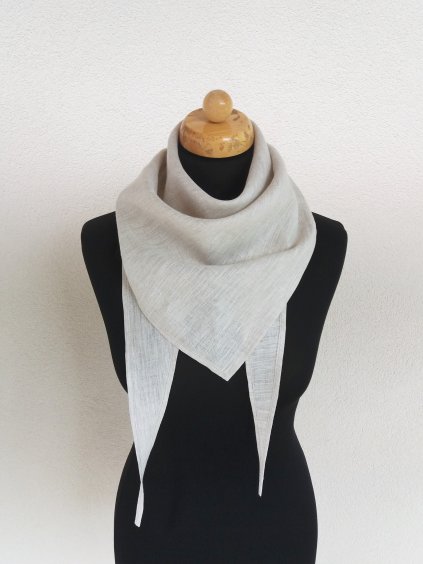 Lněný šátek - světlý přírodní