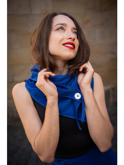 Manšestrový nákrčník - královská modř