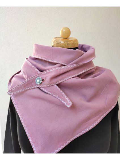 Manšestrový nákrčník - starorůžový