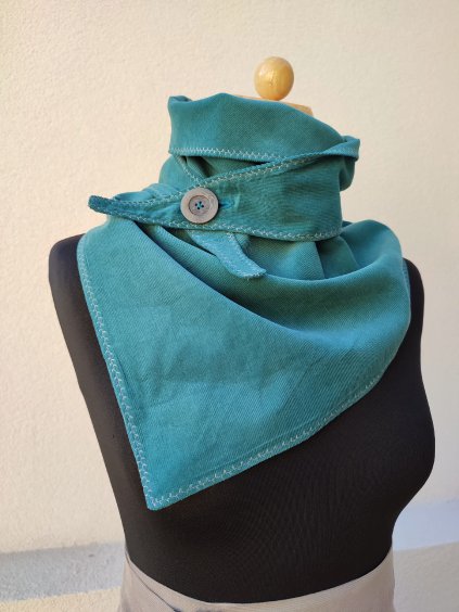 Manšestrový nákrčník - petrolej