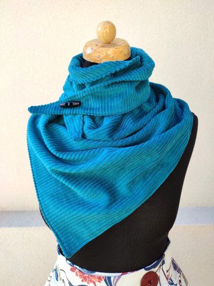 Manšestrový nákrčník - tmavý petrolej