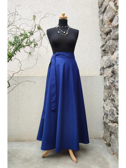 Dlouhá půlkolová sukně  navy