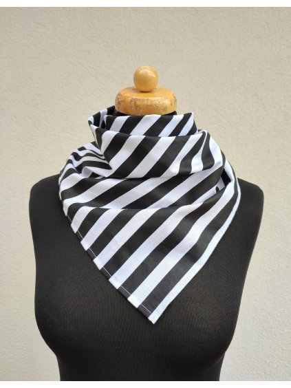 Bavlněný šátek - černé proužky