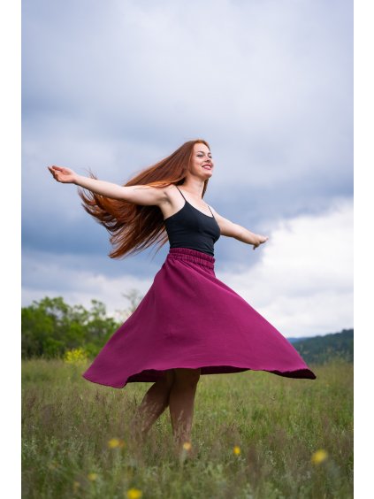 Bordó sukně - mušelín