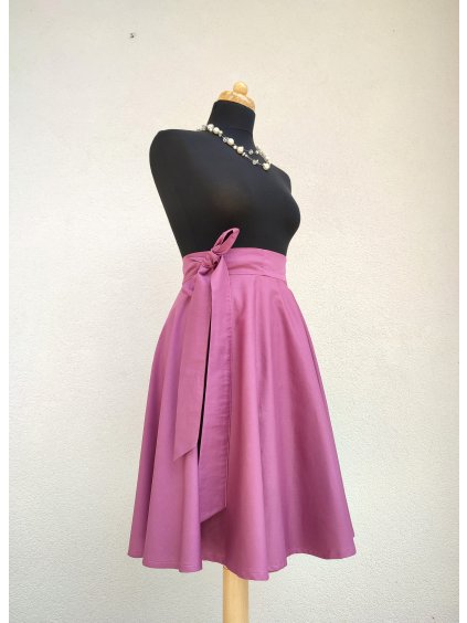 Kolová sukně -  starorůžová