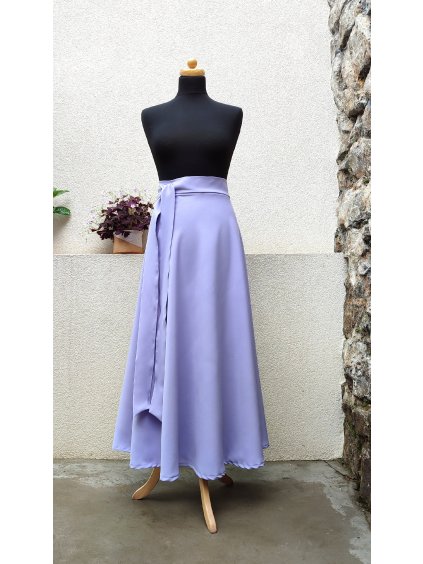 Dlouhá půlkolová sukně - šeřík