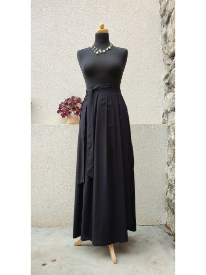 Dlouhá letní sukně - černá viskóza