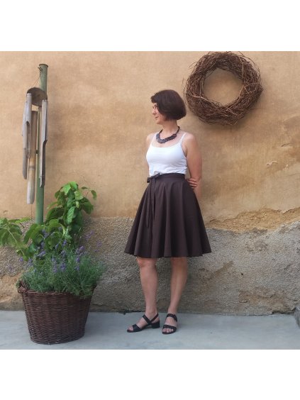 Kolová sukně - čokoládová