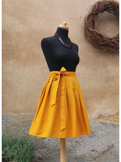 Krátká sukně - hořčice S