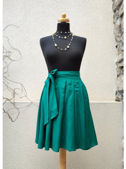 Krátká zelená sukně - viskóza