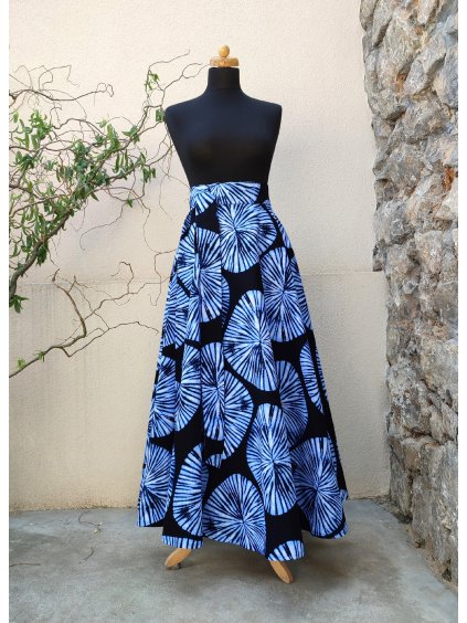 Africká sukně - modrá batika