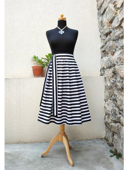Midi pruhovaná sukně