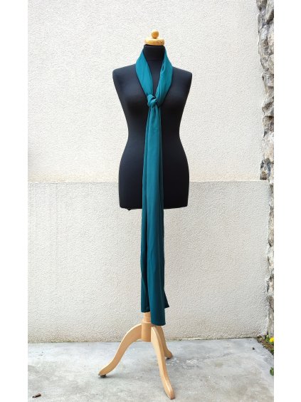 Viskózový delší šál - smaragd