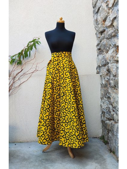 Africká sukně  - žlutá krouceninky