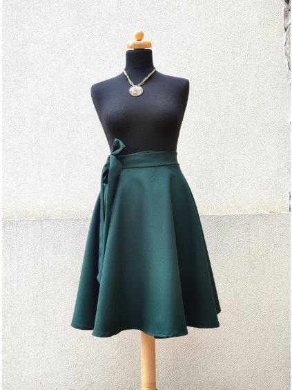 Krátká kolová sukně - smaragd