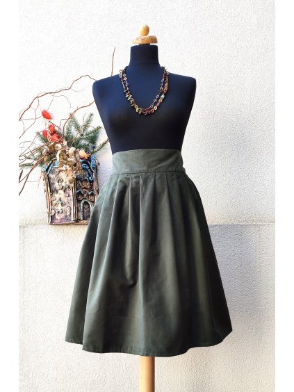 Manšestrová khaki - zip