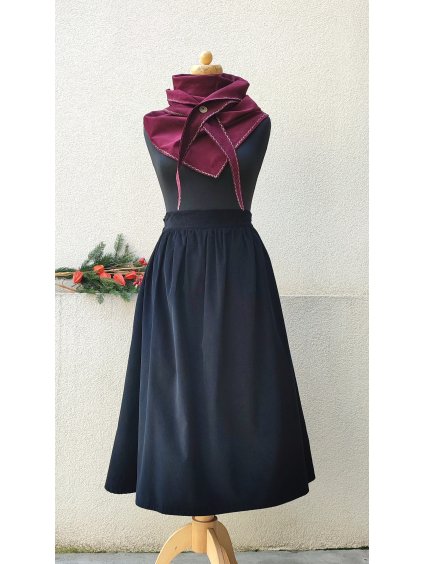 Midi manšestrová černá - kaz