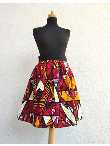 Africká krátká sukně  - ohnivá