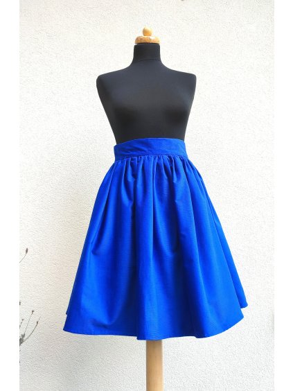 Krátká manšestrová sukně - královská modř
