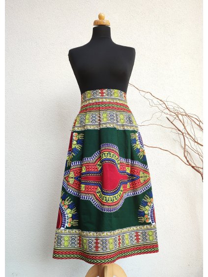 Africká sukně - zelená makenzi