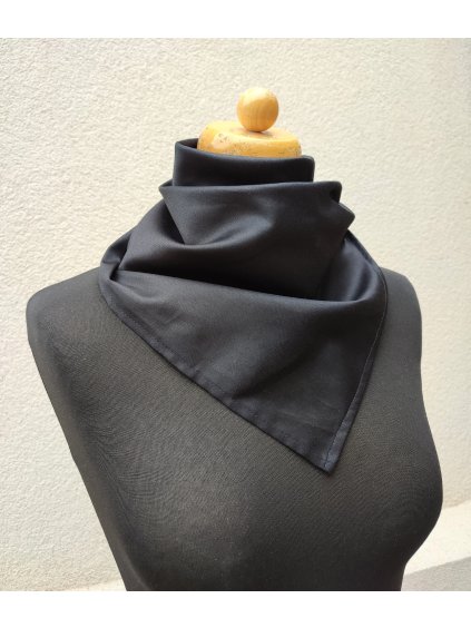 Saténový šátek - černý