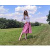 Manšestrová růžová midi sukně