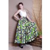 Africká sukně jasně zelená s koly - set
