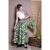 Africká sukně jasně zelená s koly - set
