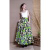 Africká sukně jasně zelená s koly - set
