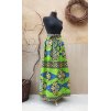 Africká sukně - zelená s velkými květy  L - XL