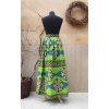 Africká sukně - zelená s velkými květy  L - XL
